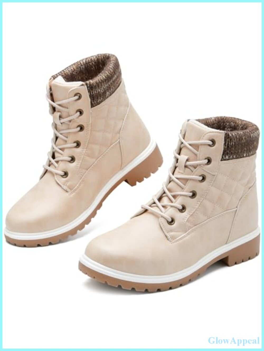 Women's Waterproof Faux Leather Winter Ankle Boots - Insulated Fur Lining,